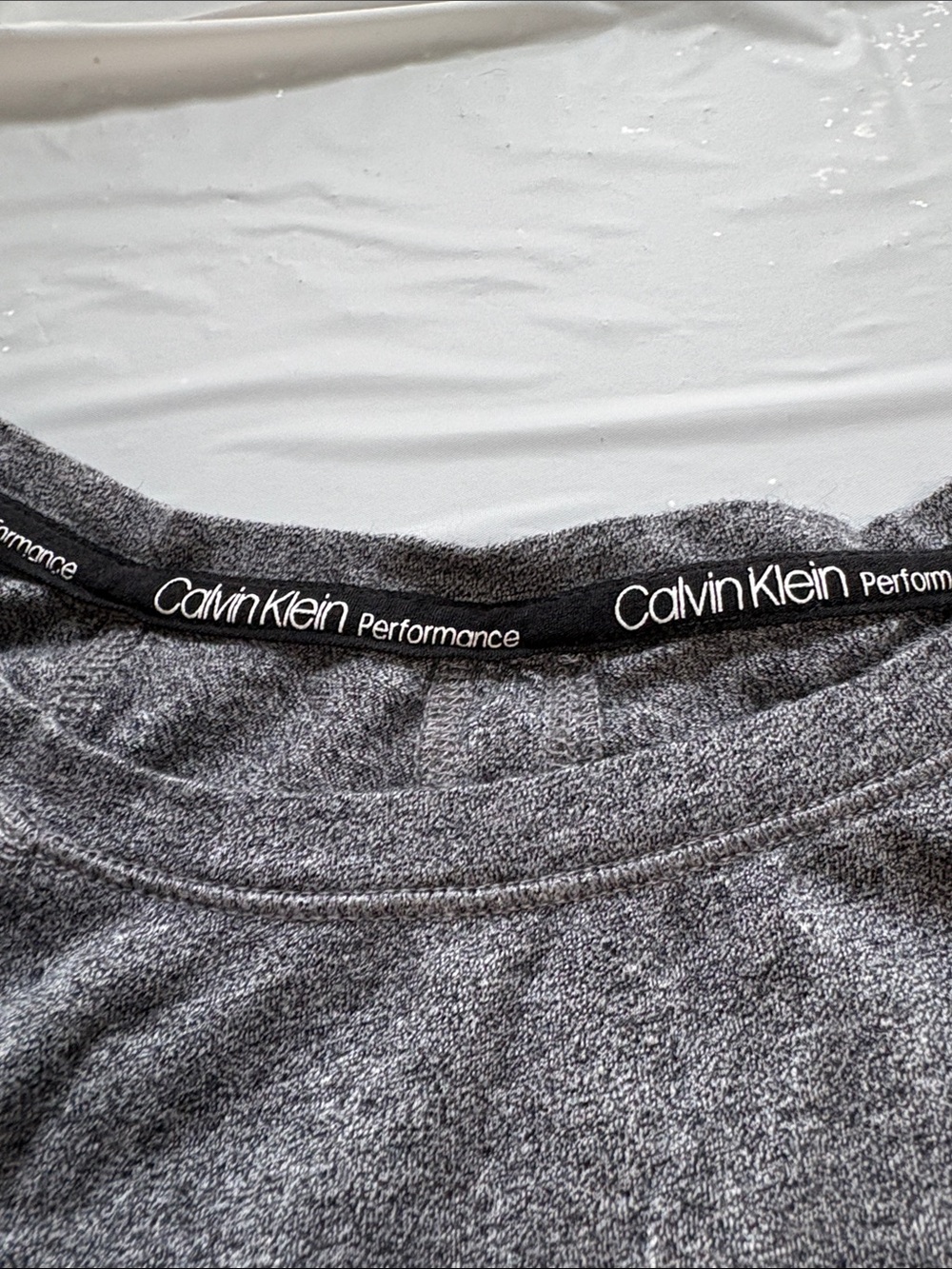 Calvin Klein Dark Gray Sleeveless Open Back Logo Tank - Picture 3 of 10